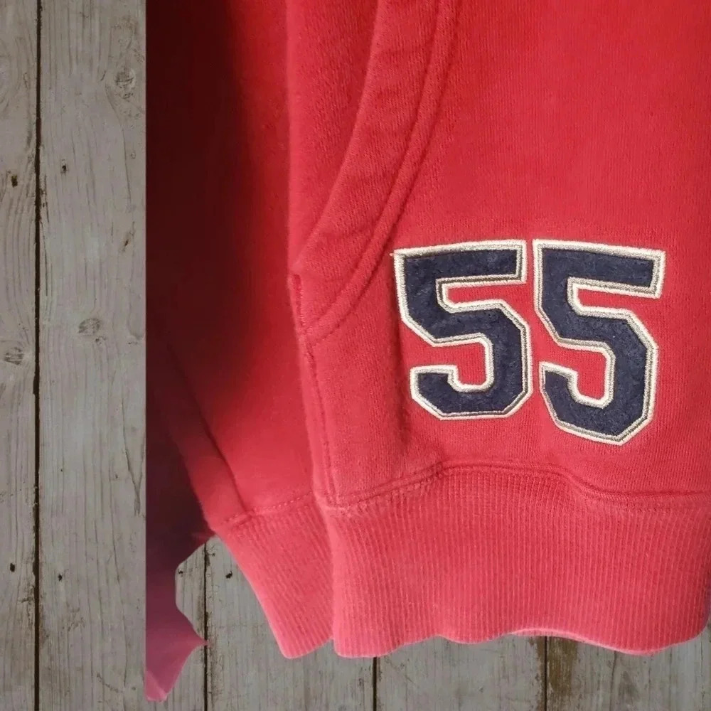 Mickey Mouse Disneyland 55 Years Pullover Hoodie 1/4 Zip Sweatshirt Red  Size S - Picture 7 of 9